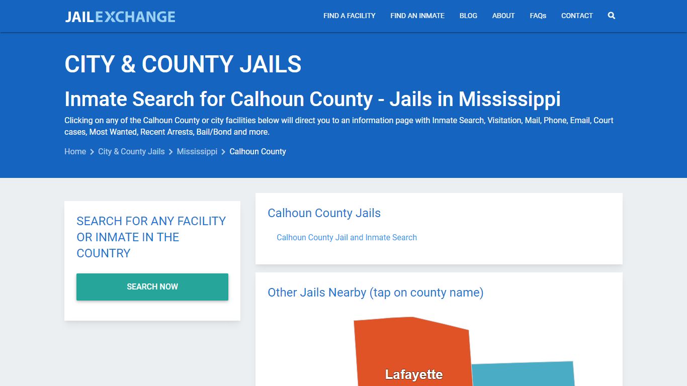 Inmate Search for Calhoun County | Jails in Mississippi - Jail Exchange